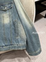 Acne studios American retro vintage vintage lambskin collar denim jacket  Women's autumn and winter cotton padded thick 2024 new winter cotton jacket - Image 6