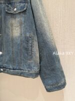 Acne studios American retro vintage vintage lambskin collar denim jacket  Women's autumn and winter cotton padded thick 2024 new winter cotton jacket - Image 23