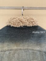 Acne studios American retro vintage vintage lambskin collar denim jacket  Women's autumn and winter cotton padded thick 2024 new winter cotton jacket - Image 25