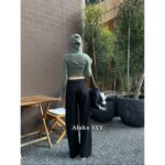 DIOR D  2024 Autumn/Winter New CollectionHeavy Industry Three Dimensional Cutting High Waist Design Double Sided Striped Suit Pants/Wide Leg Pants - Image 14