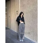 DIOR D  2024 Autumn/Winter New CollectionHeavy Industry Three Dimensional Cutting High Waist Design Double Sided Striped Suit Pants/Wide Leg Pants - Image 19
