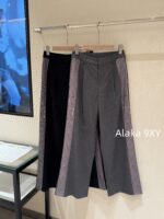 DIOR D  2024 Autumn/Winter New CollectionHeavy Industry Three Dimensional Cutting High Waist Design Double Sided Striped Suit Pants/Wide Leg Pants - Image 21