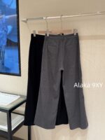 DIOR D  2024 Autumn/Winter New CollectionHeavy Industry Three Dimensional Cutting High Waist Design Double Sided Striped Suit Pants/Wide Leg Pants - Image 24
