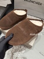 Balenciaga Super ComfortableRetained  24 Autumn/Winter New Collection BB Printed Letter Logo Imported Australian Wool Slippers. - Image 6