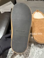 Balenciaga Super ComfortableRetained  24 Autumn/Winter New Collection BB Printed Letter Logo Imported Australian Wool Slippers. - Image 11