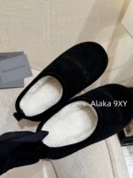 Balenciaga Super ComfortableRetained  24 Autumn/Winter New Collection BB Printed Letter Logo Imported Australian Wool Slippers. - Image 23