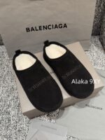 Balenciaga Super ComfortableRetained  24 Autumn/Winter New Collection BB Printed Letter Logo Imported Australian Wool Slippers. - Image 28
