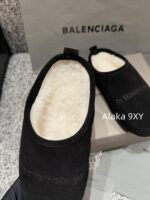 Balenciaga Super ComfortableRetained  24 Autumn/Winter New Collection BB Printed Letter Logo Imported Australian Wool Slippers. - Image 30