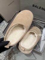 Balenciaga Super ComfortableRetained  24 Autumn/Winter New Collection BB Printed Letter Logo Imported Australian Wool Slippers. - Image 38