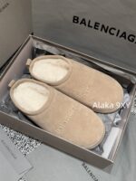 Balenciaga Super ComfortableRetained  24 Autumn/Winter New Collection BB Printed Letter Logo Imported Australian Wool Slippers. - Image 39