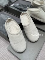 Balenciaga Super ComfortableRetained  24 Autumn/Winter New Collection BB Printed Letter Logo Imported Australian Wool Slippers. - Image 47