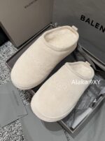 Balenciaga Super ComfortableRetained  24 Autumn/Winter New Collection BB Printed Letter Logo Imported Australian Wool Slippers. - Image 54
