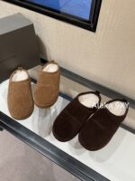 Balenciaga Super ComfortableRetained  24 Autumn/Winter New Collection BB Printed Letter Logo Imported Australian Wool Slippers. - Image 61