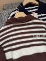MIUMIU American College Style   2024 Autumn/Winter New Collection  Collar Color blocked Hook woven Letter Logo Zipper style Wool Cardigan Coat for Women. 100 wool fabric - Image 8