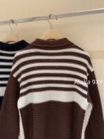 MIUMIU American College Style   2024 Autumn/Winter New Collection  Collar Color blocked Hook woven Letter Logo Zipper style Wool Cardigan Coat for Women. 100 wool fabric - Image 18