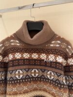 Loropiana "French Romantic Retro Old  Wearing "LP  Fashionable Lazy Heavy Industry Jacquard High Collar Knitted Long Sleeve Cashmere Sweater for Women - Image 21