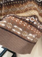 Loropiana "French Romantic Retro Old  Wearing "LP  Fashionable Lazy Heavy Industry Jacquard High Collar Knitted Long Sleeve Cashmere Sweater for Women - Image 22