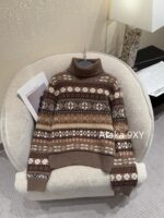 Loropiana "French Romantic Retro Old  Wearing "LP  Fashionable Lazy Heavy Industry Jacquard High Collar Knitted Long Sleeve Cashmere Sweater for Women - Image 25