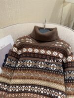 Loropiana "French Romantic Retro Old  Wearing "LP  Fashionable Lazy Heavy Industry Jacquard High Collar Knitted Long Sleeve Cashmere Sweater for Women - Image 26