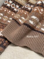 Loropiana "French Romantic Retro Old  Wearing "LP  Fashionable Lazy Heavy Industry Jacquard High Collar Knitted Long Sleeve Cashmere Sweater for Women - Image 27