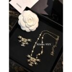 CHANEL  24n New Series Heavy Metal/Diamond/Enamel Bow Necklace Bracelet Knitted Waist Chain Earrings Brooch Full Series Metal Bracelet