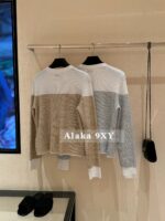 Chanel  2024a Early Autumn New Collection  Champagne Gold Gold Thread with Gemstone Button Logo Round Neck Knitted Cardigan Sweater for Women. Available in gold and silver colors - Image 12