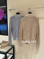 Fendi PremiumBaby Blue Color Match  2024 Early Autumn New Relief Jacquard FF Letter Logo Knitted Cardigan for Women. - Image 23