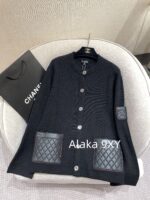 Chanel's new autumn/winter collection  Showpiece leather pocket round neck rhinestone button wool knitted cardigan jacket for women. The design is super beautiful, slimming and exuding elegance - Image 11