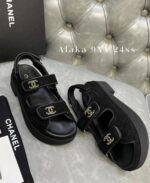Chanel's own collection.  2024SS Summer New Collection  Thick Bottom Height Increasing Velcro Sandals for Women. - Image 6
