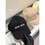 miumiu  Zhang Yuanying's 24ss summer new classic embroidered letter logo baseball cap for women  an unbeatable hat shape and a great face enhancing gadget. Available in multiple colors - Image 11