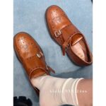 miumiu  British retro style  handcrafted classic and timeless Brock carved imported Oxford leather sneakers. - Image 11