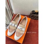 HERMES  H buckle with bangs  The 2024 summer new series handmade car line genuine leather imported goat skin metal loafers are here. - Image 11