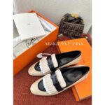 HERMES  H buckle with bangs  The 2024 summer new series handmade car line genuine leather imported goat skin metal loafers are here. - Image 12