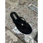 Chanel   24s Spring/Summer Fashion Collection  A Must Do for Lazy People   Heavy Industry imports silk velvet fabric with rhinestone logo for women's flip flops. - Image 7