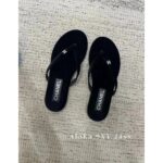 Chanel   24s Spring/Summer Fashion Collection  A Must Do for Lazy People   Heavy Industry imports silk velvet fabric with rhinestone logo for women's flip flops. - Image 10