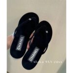 Chanel   24s Spring/Summer Fashion Collection  A Must Do for Lazy People   Heavy Industry imports silk velvet fabric with rhinestone logo for women's flip flops. - Image 12