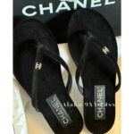 Chanel   24s Spring/Summer Fashion Collection  A Must Do for Lazy People   Heavy Industry imports silk velvet fabric with rhinestone logo for women's flip flops. - Image 13