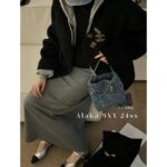 Chanel   24p Pack King is ComingHeavy Industry Imported Original Chang Enzyme Washed Cowboy Danning Ling Grid Mini Bag - Image 6