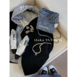 Chanel   24p Pack King is ComingHeavy Industry Imported Original Chang Enzyme Washed Cowboy Danning Ling Grid Mini Bag - Image 9