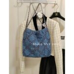 Chanel   24p Pack King is ComingHeavy Industry Imported Original Chang Enzyme Washed Cowboy Danning Ling Grid Mini Bag - Image 14