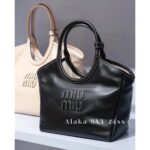miumiu  ivy Series limited edition tote bag shopping bagRetro Maillard color scheme. A large calf leather fabric with an overwhelming sense of relaxation - Image 10