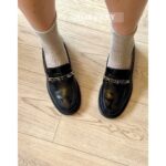 Chanel  24A Beauty Responsibility Love Camellia Badge Le Fu ShoesBritish style leather shoes with a girlish feel, versatile and versatile. Original factory leather - Image 10