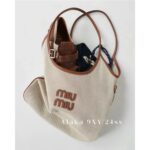 miumiu  Self retention Zhang Yuanying's 2024 SS fashion show collection ivy tote tote shopping bag is hereJapan limited edition canvas denim fabric