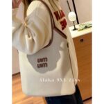 miumiu  Self retention Zhang Yuanying's 2024 SS fashion show collection ivy tote tote shopping bag is hereJapan limited edition canvas denim fabric - Image 8