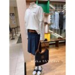 miumiu  Self retention Zhang Yuanying's 2024 SS fashion show collection ivy tote tote shopping bag is hereJapan limited edition canvas denim fabric - Image 13