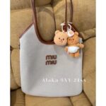 miumiu  Self retention Zhang Yuanying's 2024 SS fashion show collection ivy tote tote shopping bag is hereJapan limited edition canvas denim fabric - Image 15