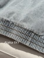 MIUMIU  2024 autumn and winter new collection corduroy lapel spliced letter logo clip cotton wide denim jacket for women. Hot girls must be included in the collection - Image 11
