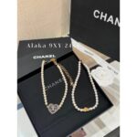 Chanel  24ss fashion show Jennie's same heart trick accessory pearl necklace/sweater chain/waist chain/full of luxuryminimalist diamond grid patterned metal ingots/minimalist ingots