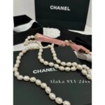 Chanel  Rich Lady's Dressing Tips  Small Accessories23c Heavy duty Pearl Metal Chain. Pearl leather calf leather belt/belt - Image 5