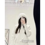 CHANEL dust bag packagingnew self kept model  2024N Coco neige Ski Series/Jacquard Letter Logo White Hairball Hoodie Heavy duty Hook Flower Cashmere/Silk Material Hoodie Sweater - Image 3